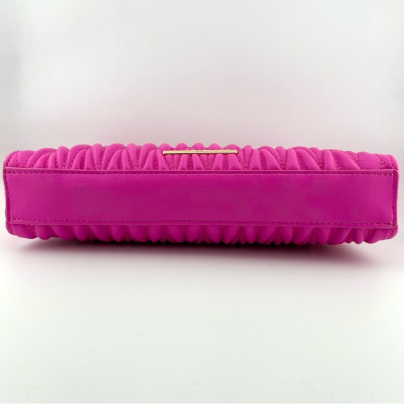 Aldo Hot Pink Quilted Chain Shoulder Bag w/ Coin Pouch & Removable Guitar Strap - Picture 6 of 10